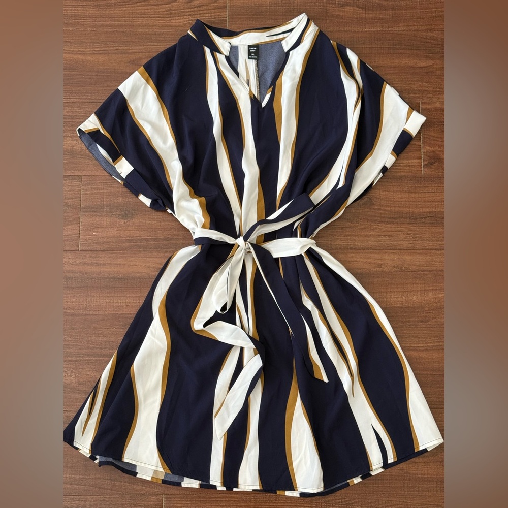 Striped Belted Dress Size 1XL